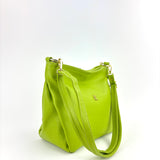 Contrast Trim Medium Bucket Bag Lime - Big Bag NY