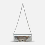 Innué Envelope Clutch with Crystal Front Clasp Argento - Big Bag NY