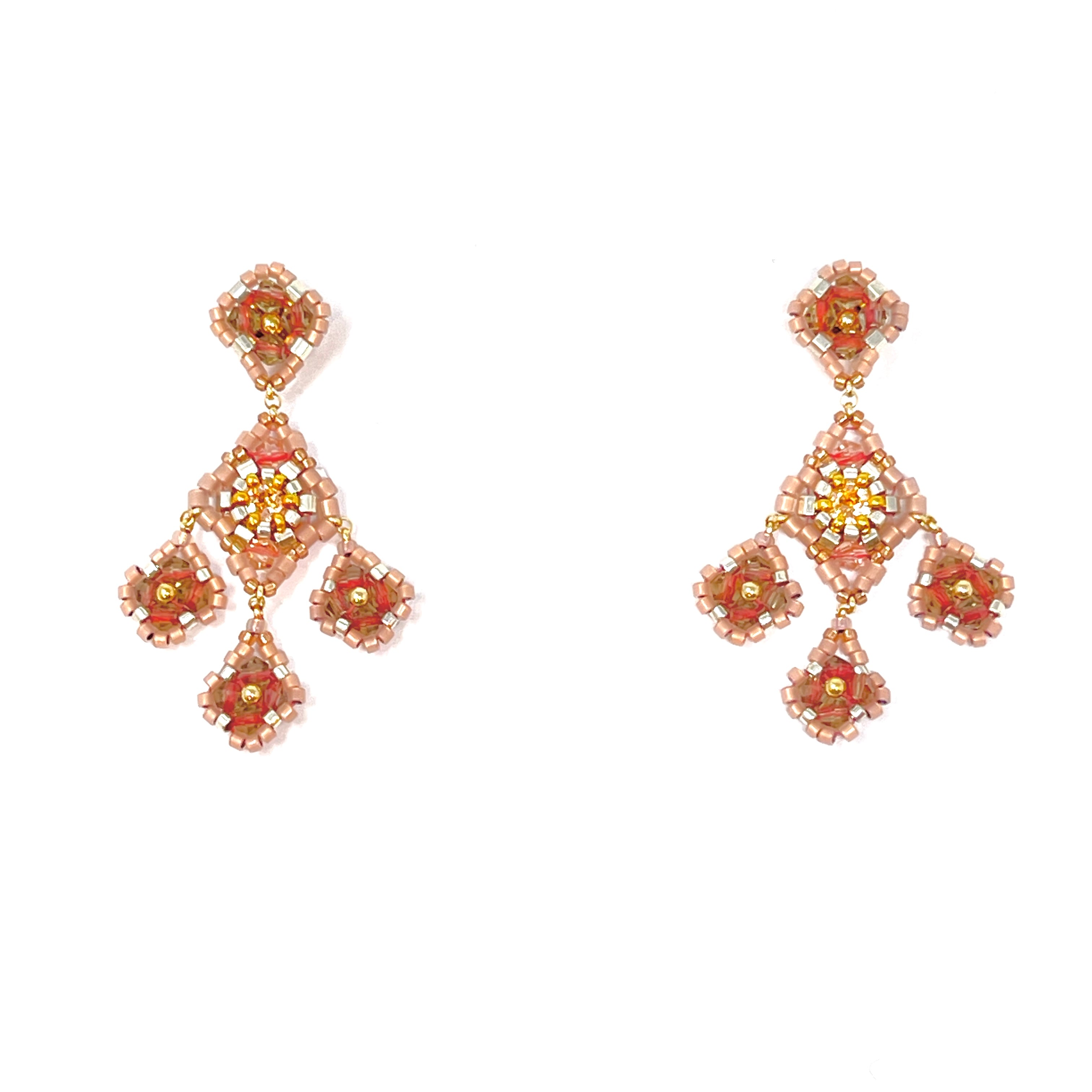 Miguel Ases Rose Small Chandelier Earrings - Big Bag NY