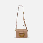 Innué Small Flap Shoulder Bag with Leather Wrapped Buckle Nude - Big Bag NY