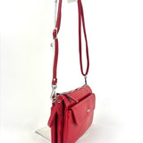 Triple Compartment Small Shoulder Bag Red - Big Bag NY