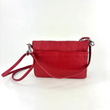 Triple Compartment Small Shoulder Bag Red - Big Bag NY