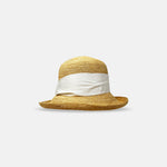 Hats and Dreams Raffia Cloche with White Band - Big Bag NY