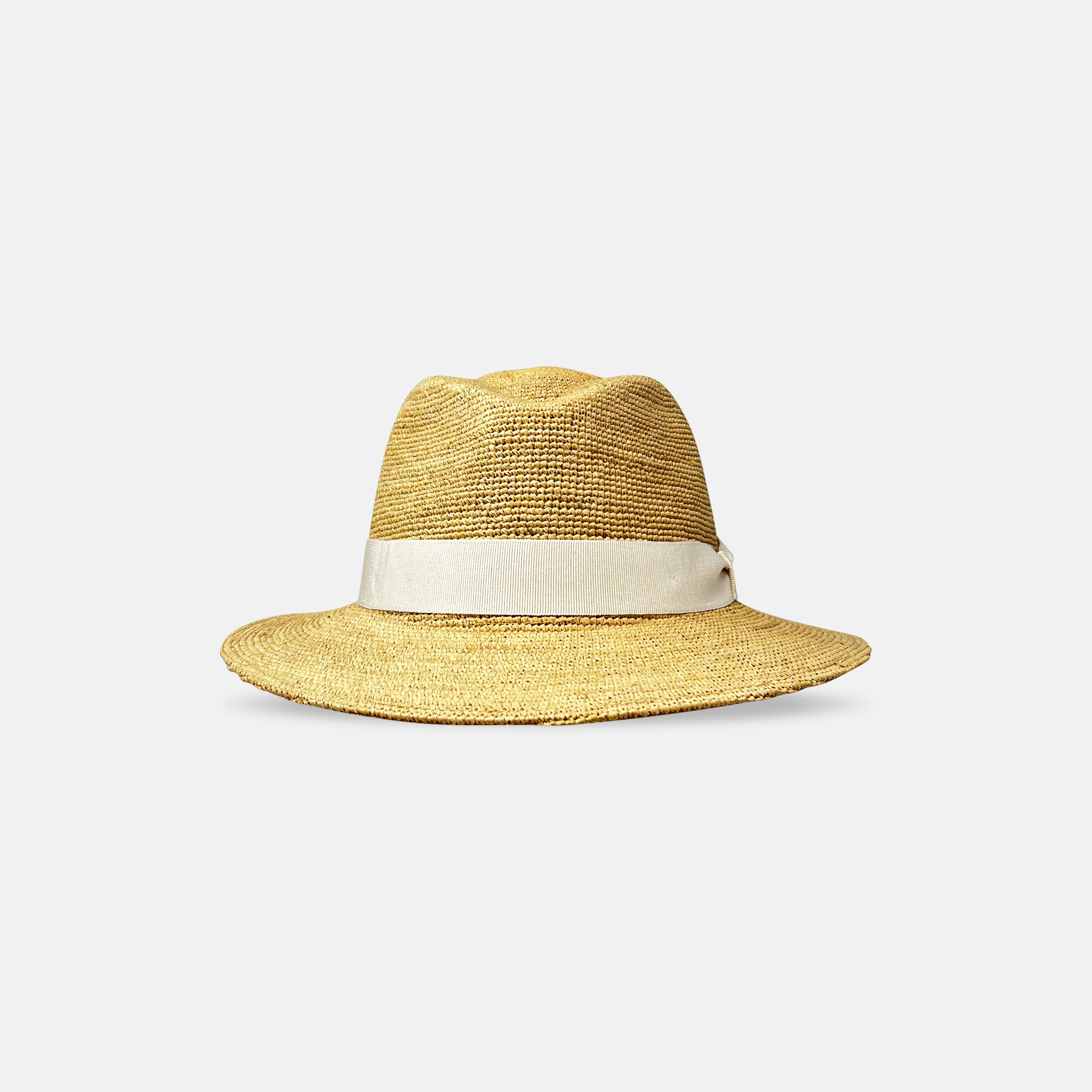 Hats and Dreams Raffia Fedora White - Big Bag NY