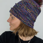 Angiolo Frasconi Multicolor Beanie with Pom Pom in Navy - Big Bag NY