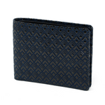 INDEN Leather Man Folded Wallet Billfold Diamond Frame Navy -Big Bag NY