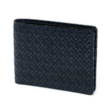 INDEN Leather Man Folded Wallet Billfold Diamond Frame Navy -Big Bag NY