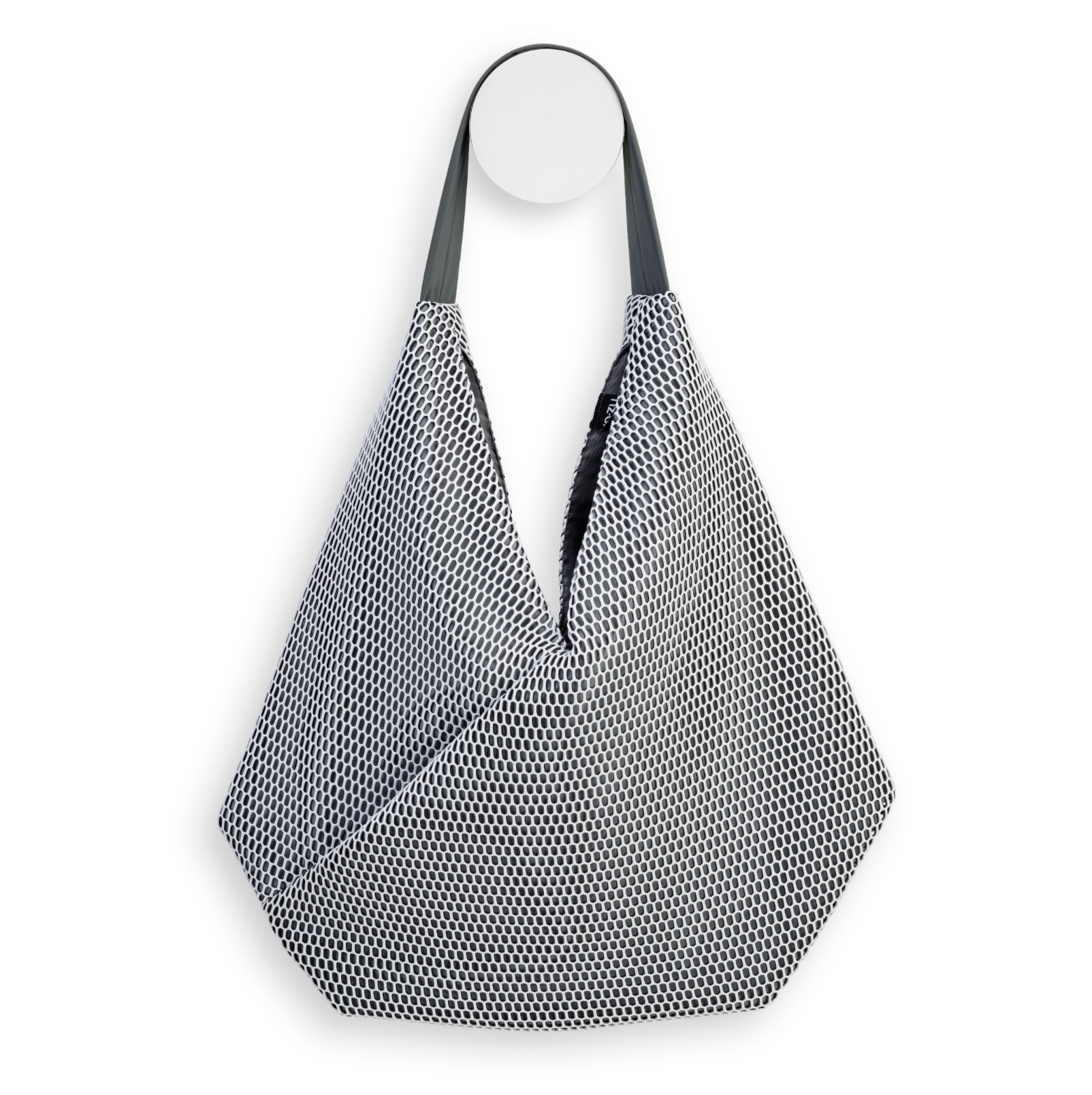 InZu Bevel Tote in White and Interstellar Hive - Big Bag NY
