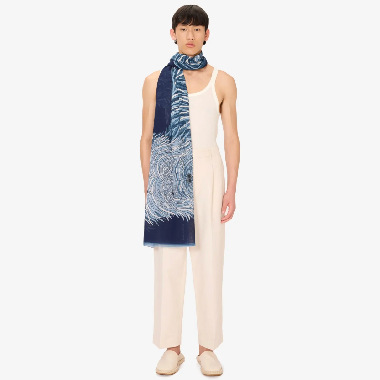 Inoui Editions Freddy Cotton Scarf Blue - Big Bag NY