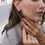 Islie gold multi texture triple hoop earrings