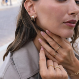 Islie gold multi texture triple hoop earrings