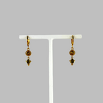 JASMINE Mini Huggie Hoops with Pyrite and Green Serpentine - Big Bag NY
