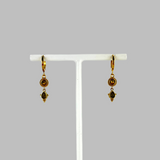 JASMINE Mini Huggie Hoops with Pyrite and Green Serpentine - Big Bag NY