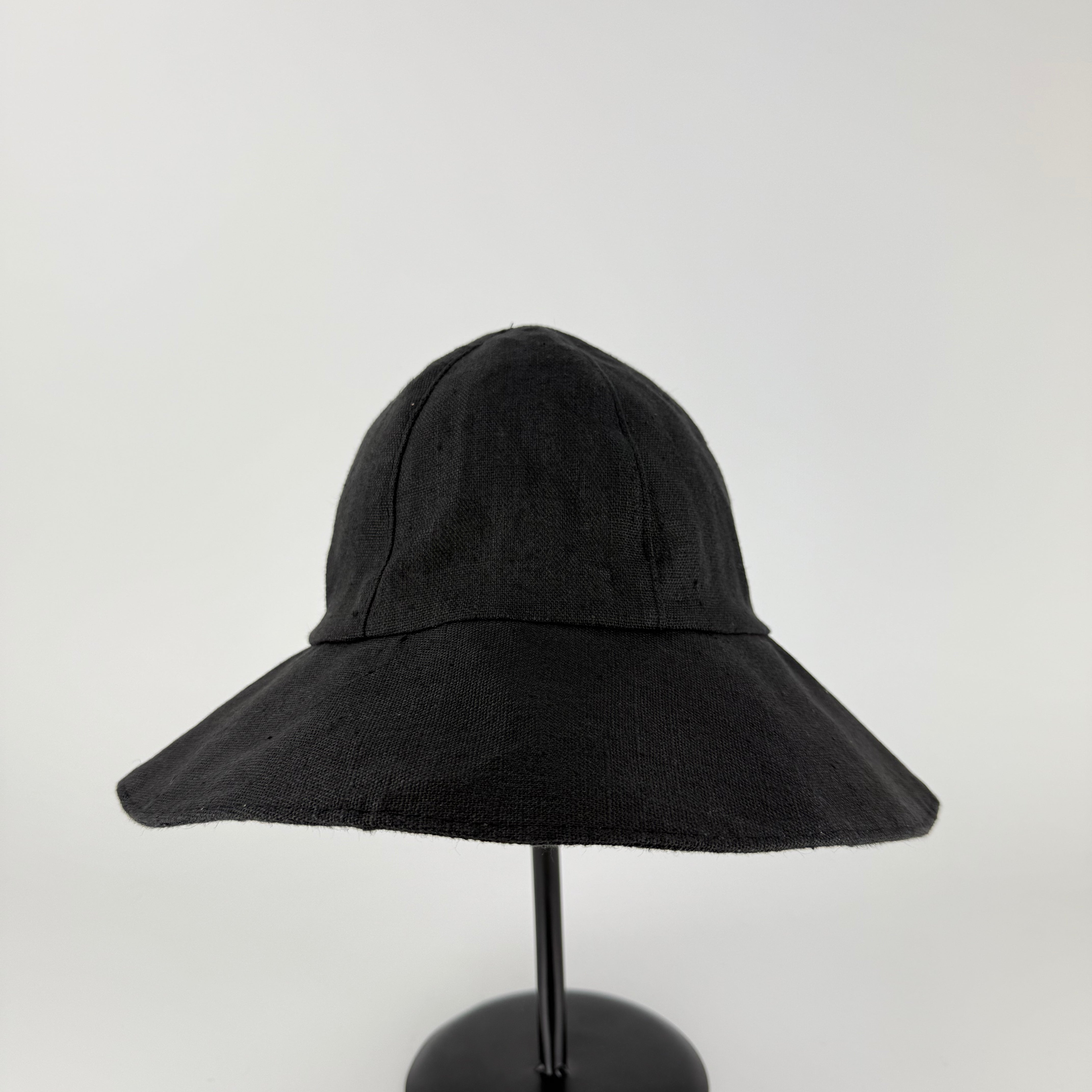 JD Dune Foldable Floppy Linen Sun Hat Black-Big Bag NY