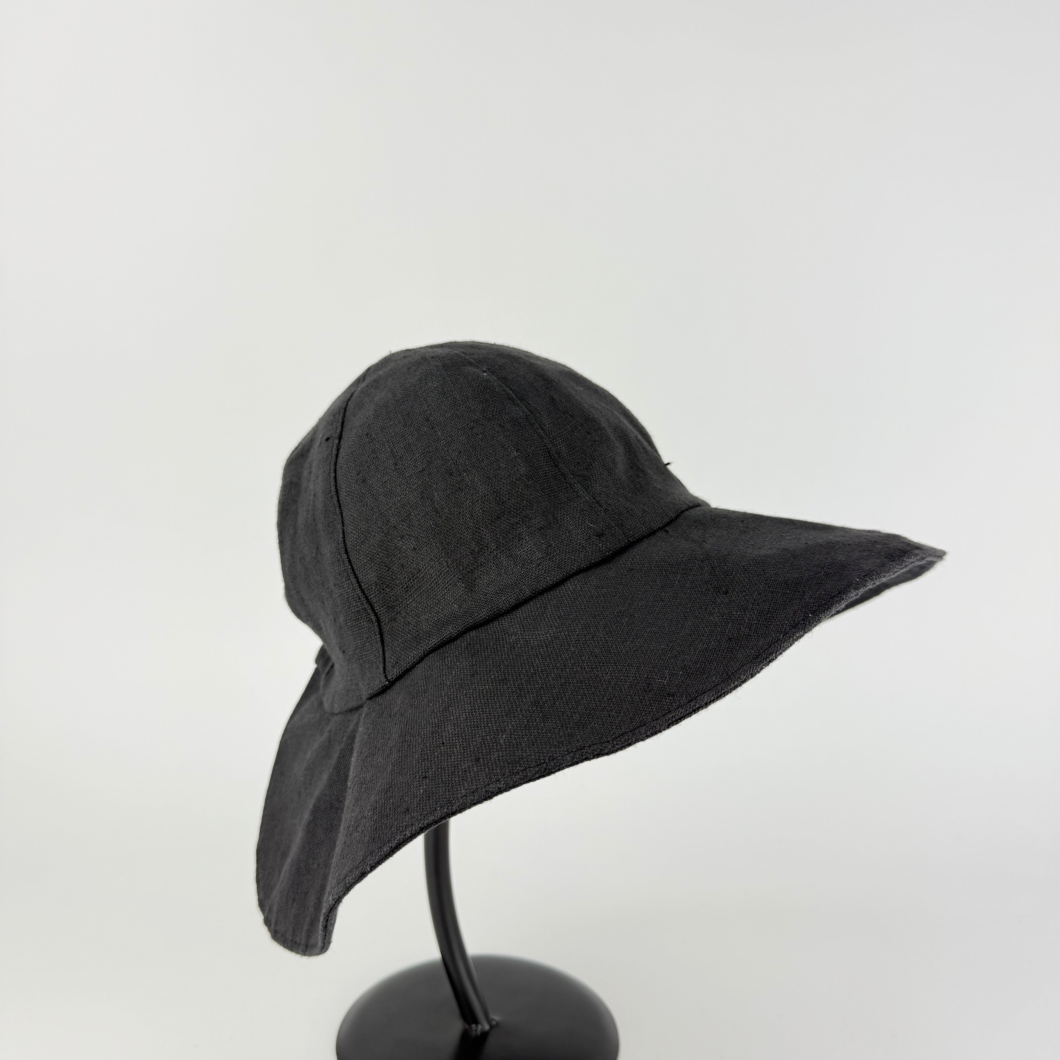 JD Dune Foldable Floppy Linen Sun Hat Black2-Big Bag NY