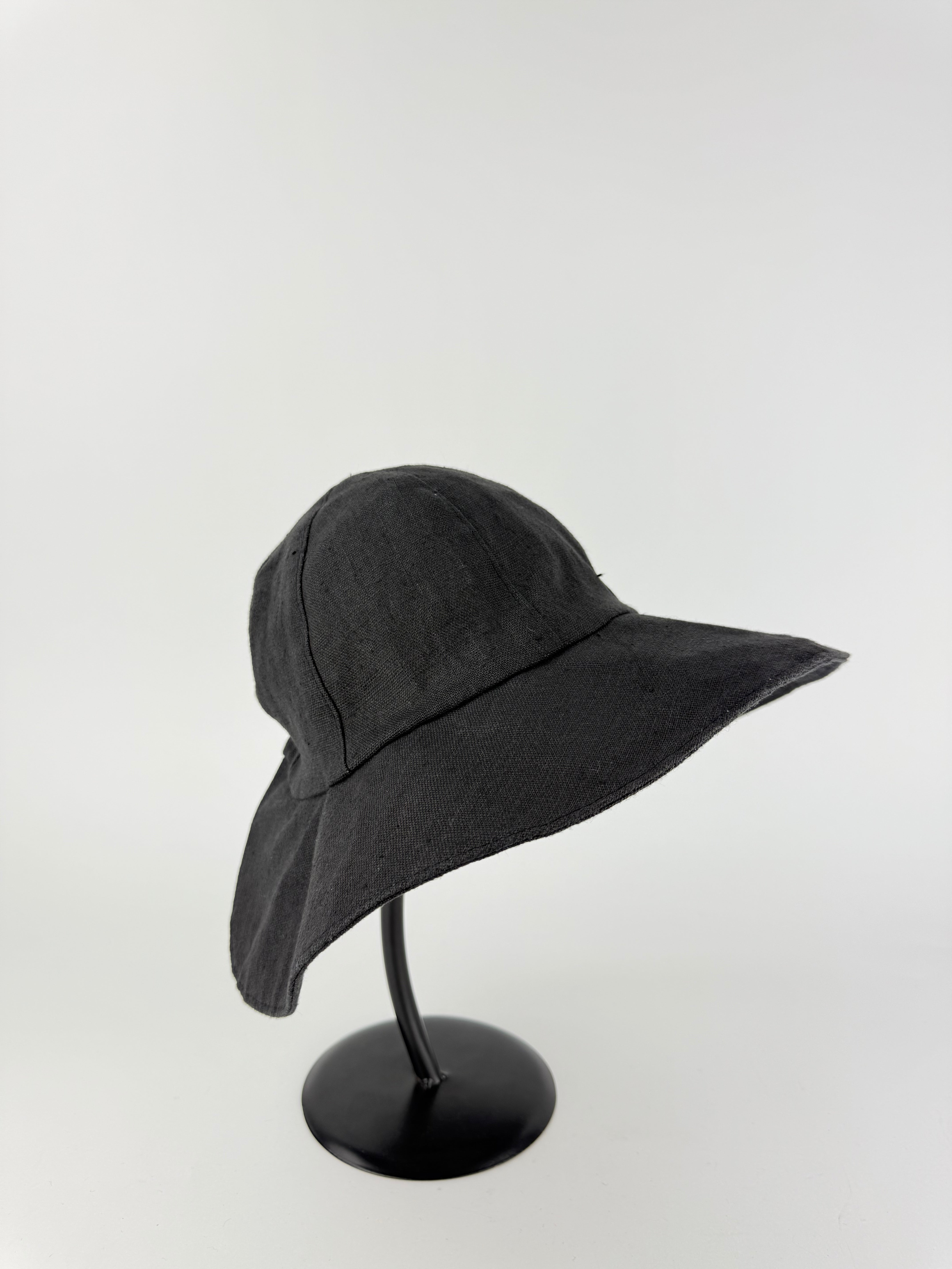 JD Dune Foldable Floppy Linen Sun Hat Black2-Big Bag NY