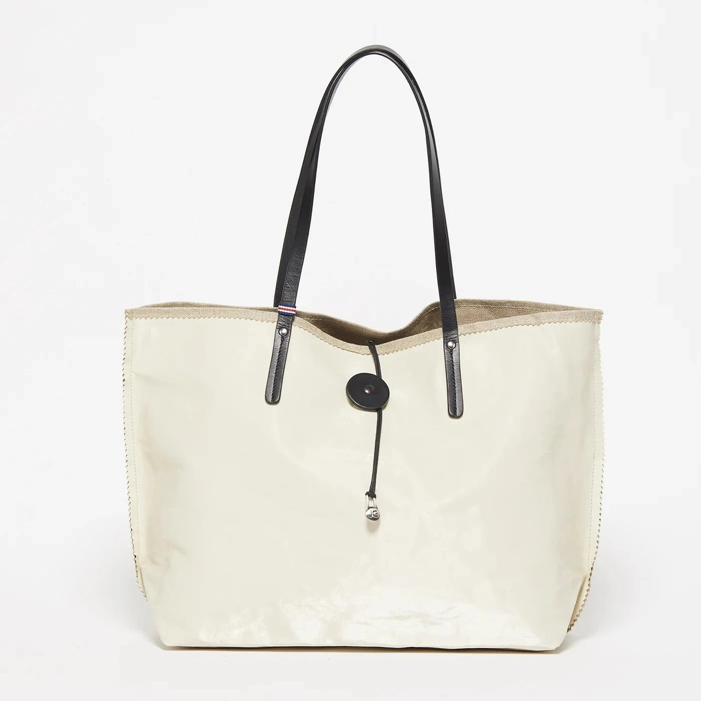 Jack Gomme BAHIA Linen Tote Bag in Crema - Big Bag NY