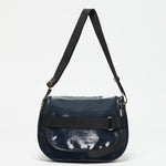 Jack Gomme GABY Linen Satchel Messenger Bag Navy - Big Bag NY