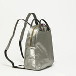 Jack Gomme LAMI Backpack Coated Linen SILVER  - Big Bag NY
