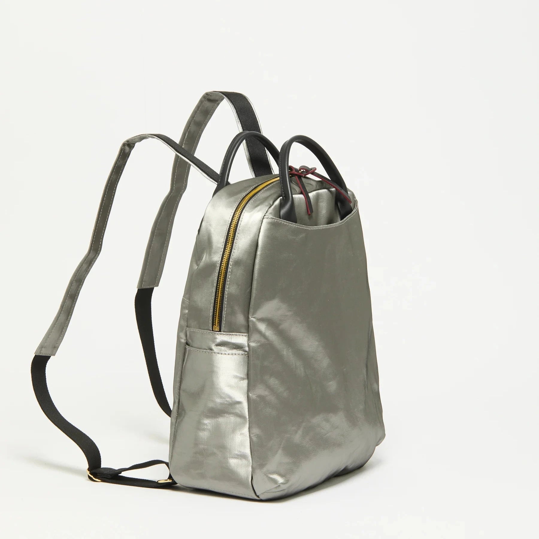 Jack Gomme LAMI Backpack Coated Linen SILVER  - Big Bag NY