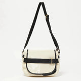 Jack Gomme PETIT GABY Linen Messenger Bag in Crema - Big Bag NY