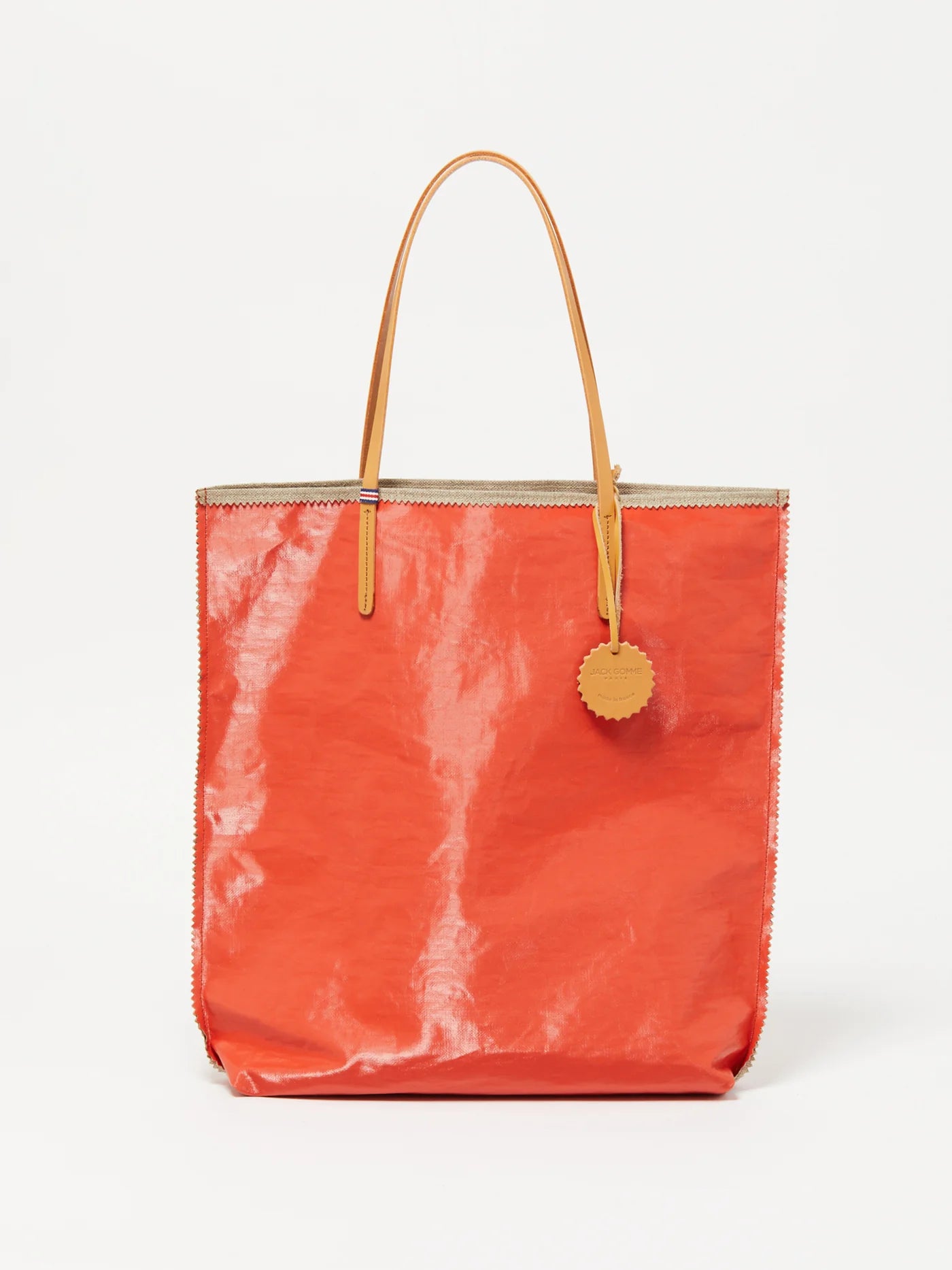 Jack Gomme AMIE Linen Tote Bag in Tomato - Big Bag NY