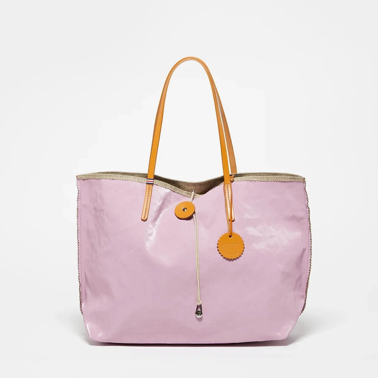Jack Gomme BAHIA Linen Tote Bag in Lilas - Big Bag NY