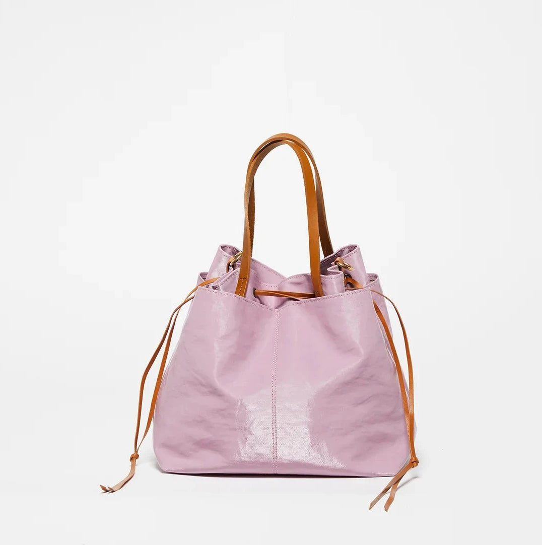 Jack Gomme EMY Linen Tote Bag in Lilas - Big Bag NY