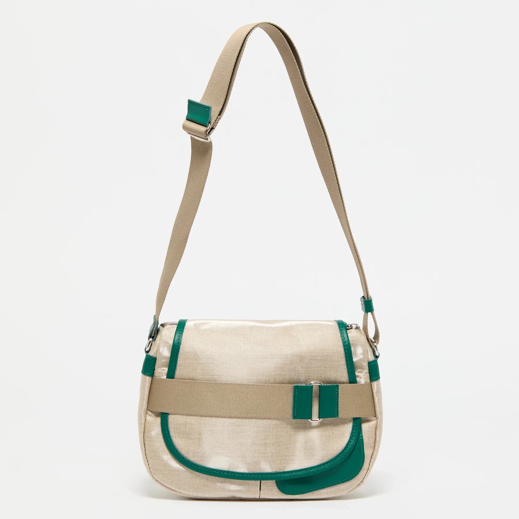 Jack Gomme PETIT GABY Linen Summer Messenger Bag in Natural/Gazon - Big Bag NY