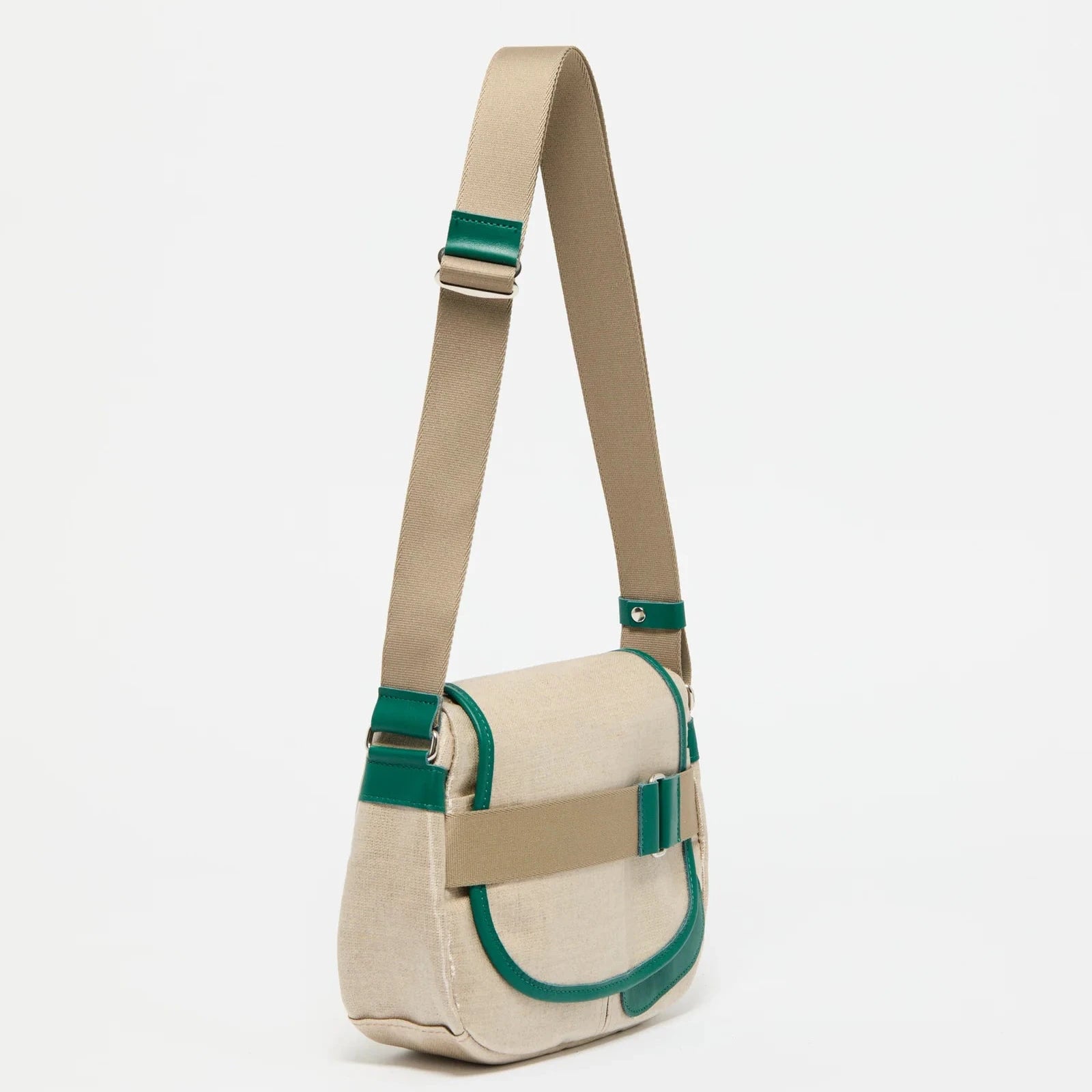 Jack Gomme PETIT GABY Linen Summer Messenger Bag in Natural/Gazon - Big Bag NY