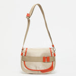 Jack Gomme PETIT GABY Linen Summer Messenger Bag Natural Orange - Big Bag NY 