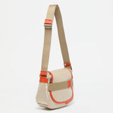 Jack Gomme PETIT GABY Linen Summer Messenger Bag Natural Orange - Big Bag NY 