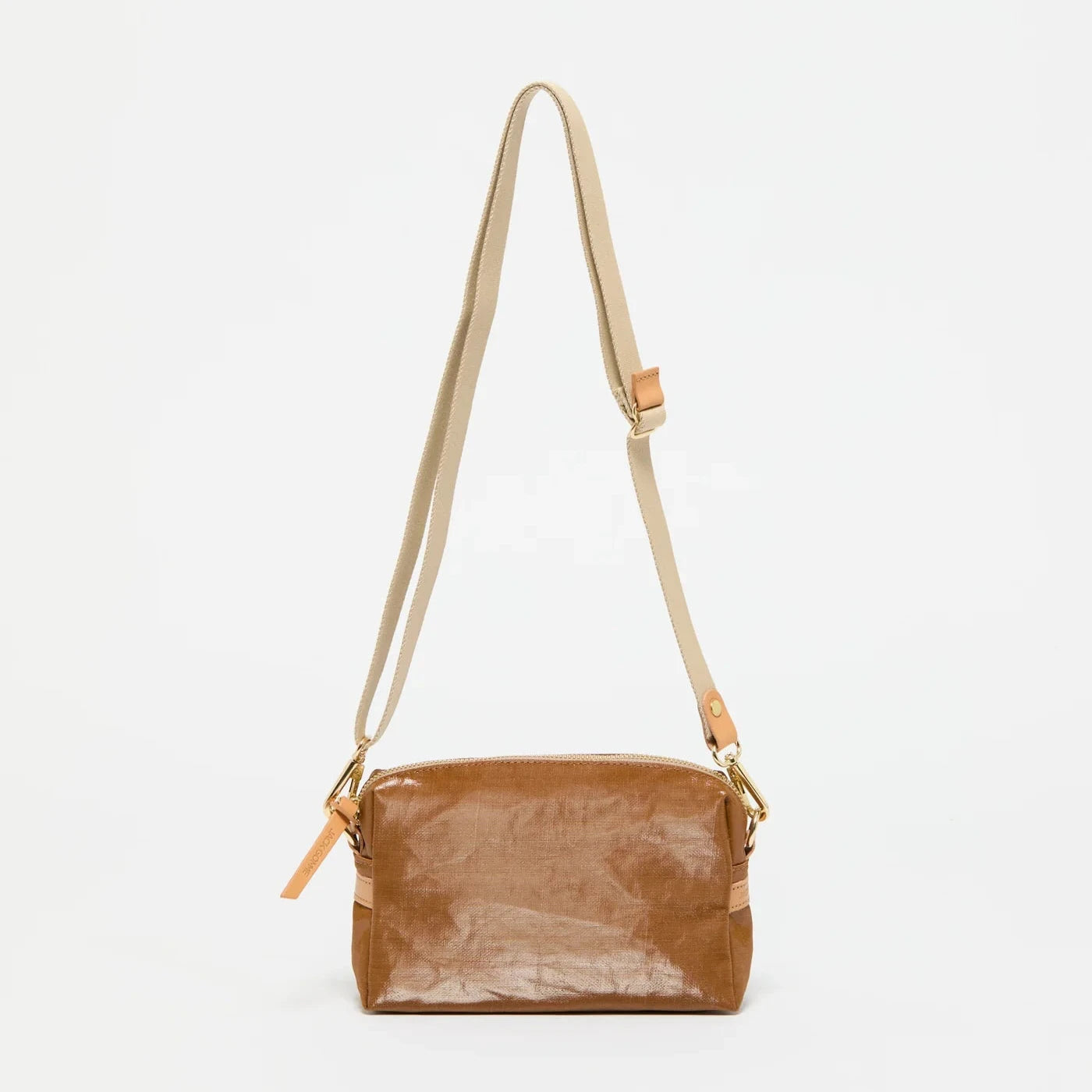 Jack Gomme Mini Linen Shoulder and Crossbody Bag in Havana - Big Bag 