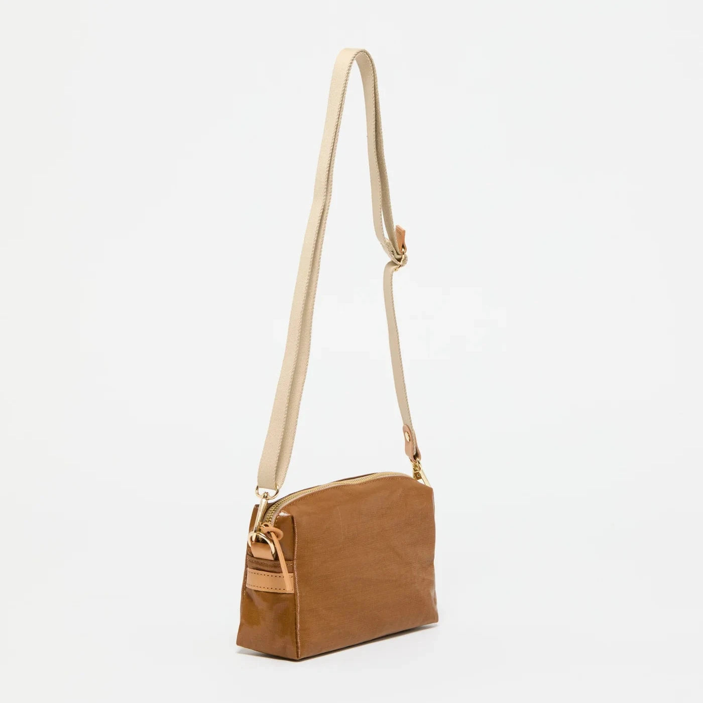 Jack Gomme Mini Linen Shoulder and Crossbody Bag in Havana - Big Bag 