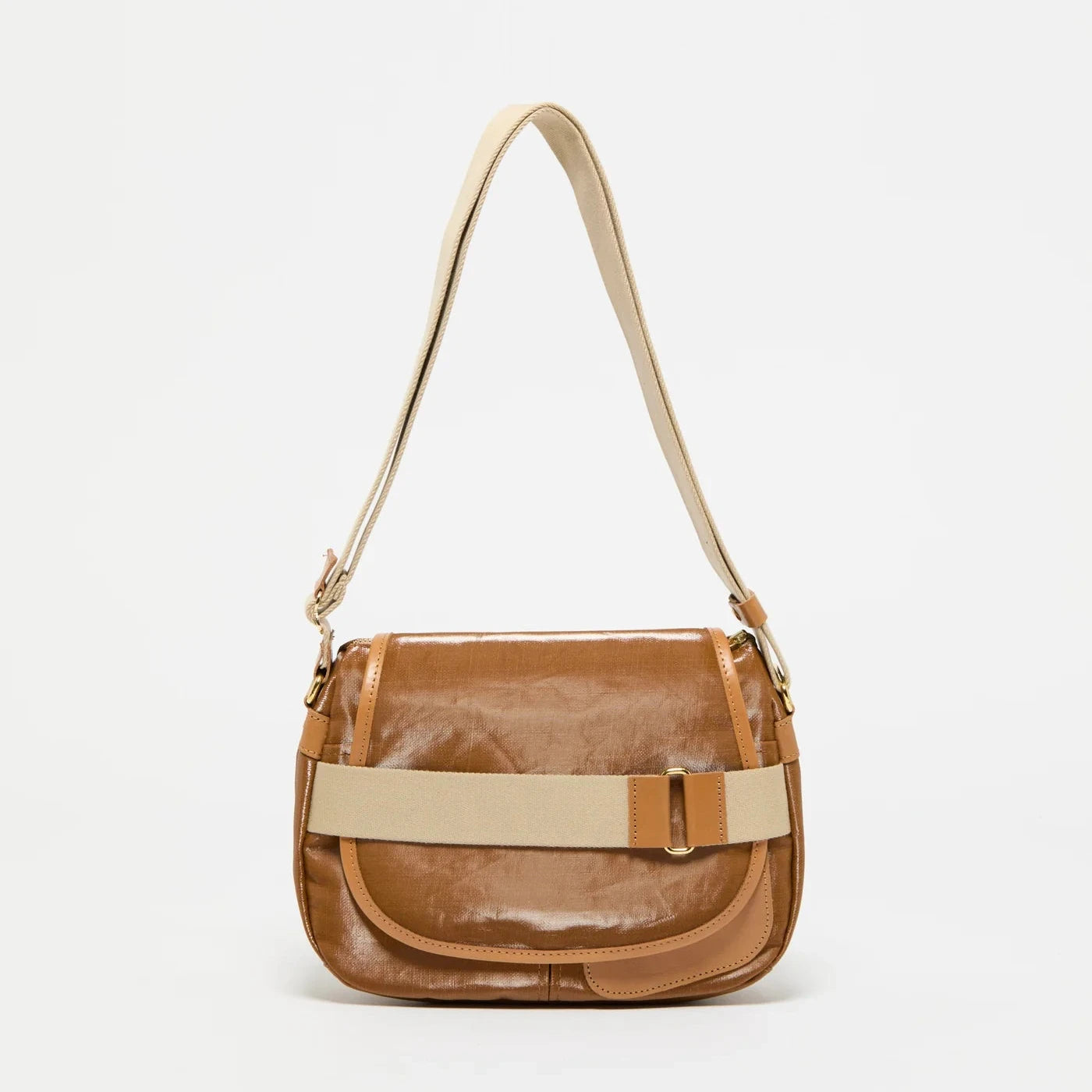 Jack Gomme PETIT GABY Linen Messenger Bag in Havana - Big Bag NY