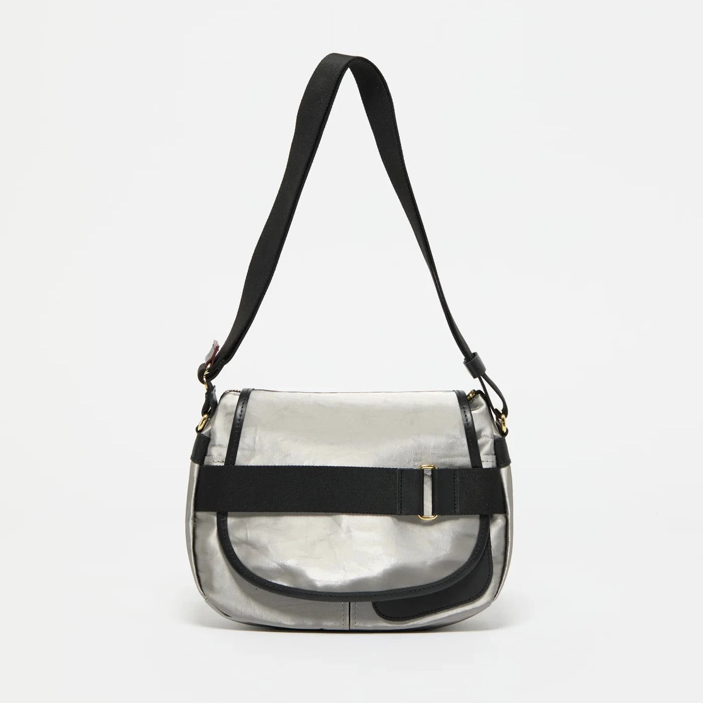 Jack Gomme PETIT GABY Linen Messenger Bag in Silver - Big Bag NY