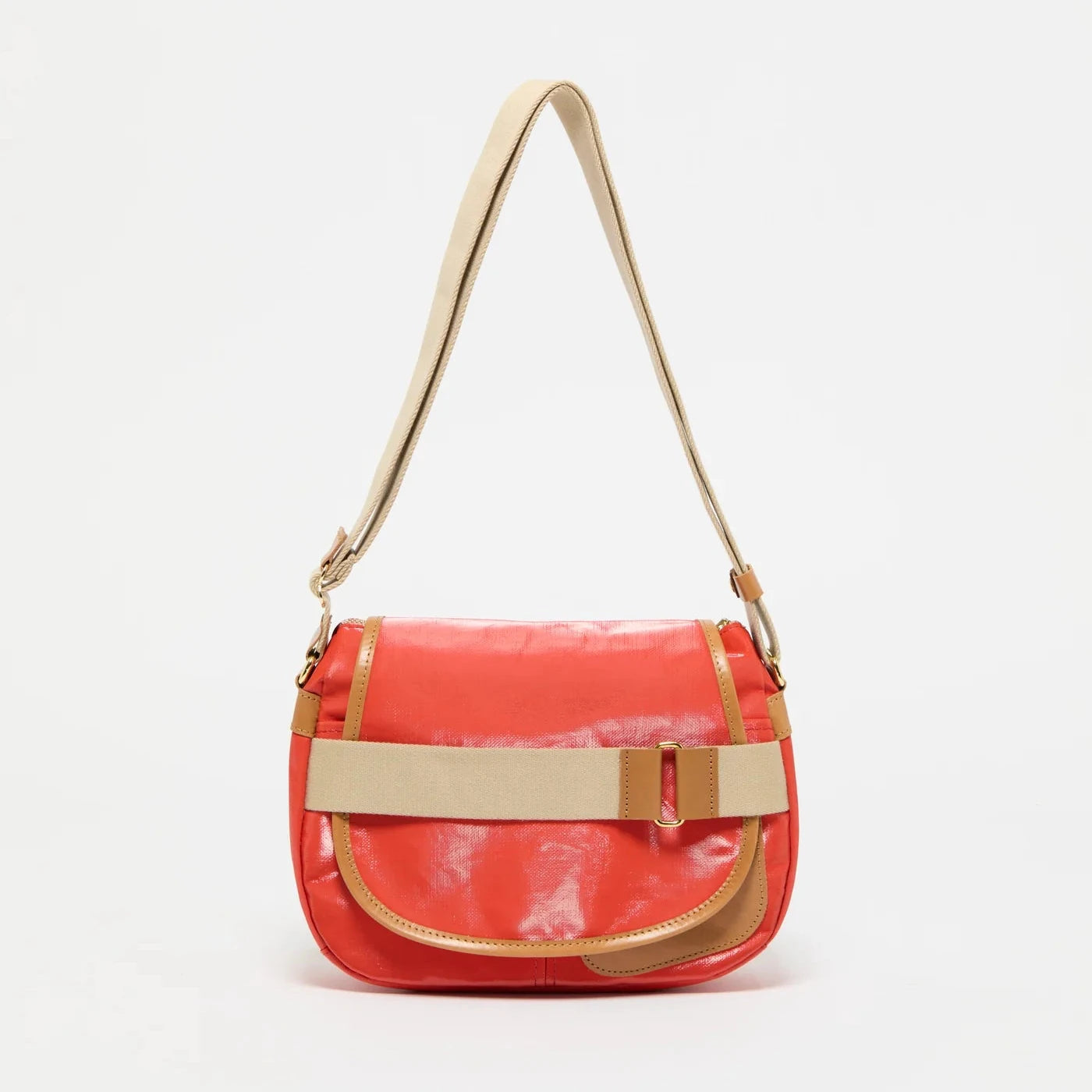 Jack Gomme PETIT GABY Linen Messenger Bag in Tomato - Big Bag NY