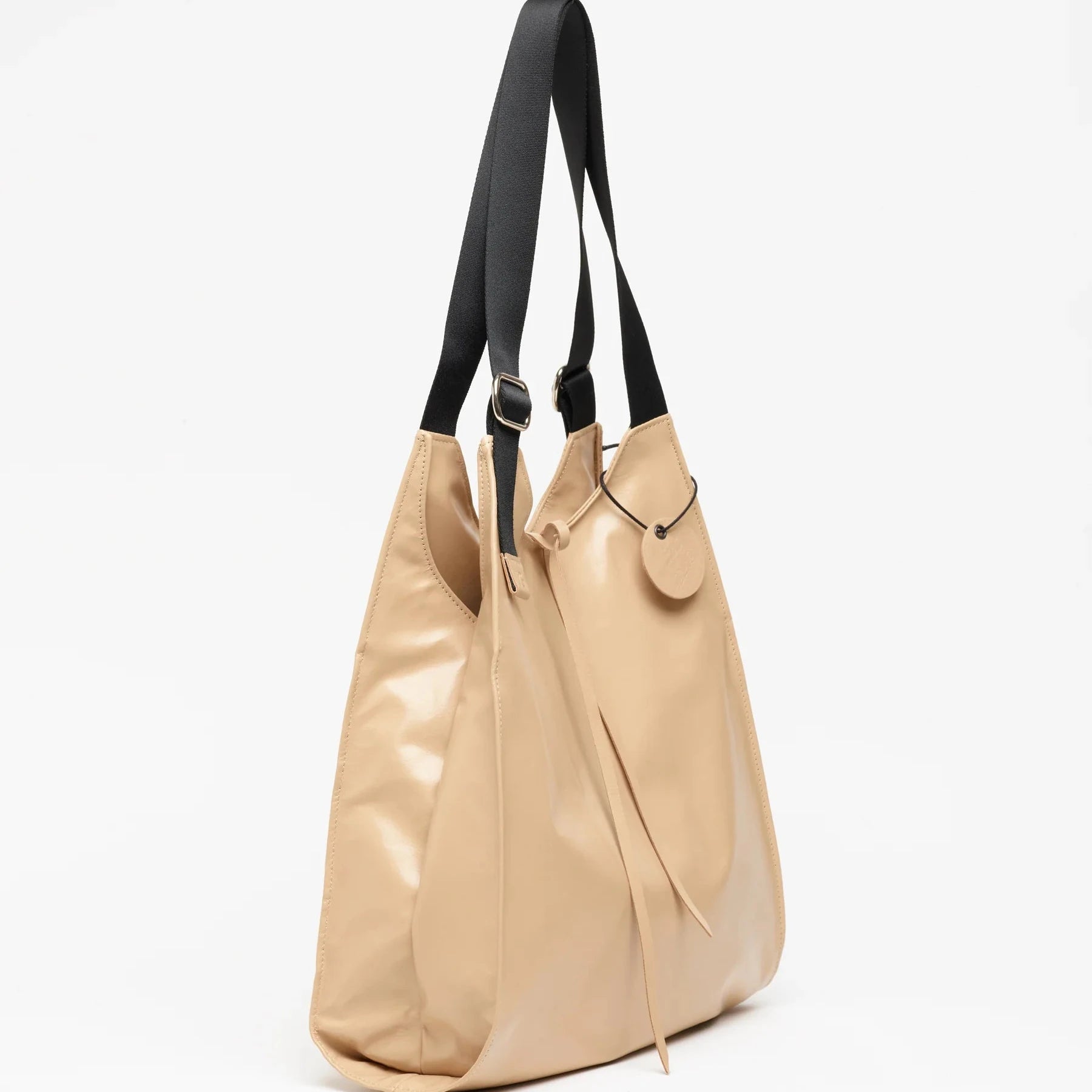 Jack Gomme LESAC Light Leather Tote in Latte - Big Bag NY