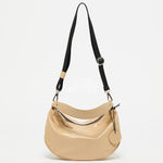 Jack Gomme PETIT CHARLIE Light Leather Half Moon Bag in Latte - Big Bag NY