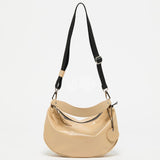 Jack Gomme PETIT CHARLIE Light Leather Half Moon Bag in Latte - Big Bag NY