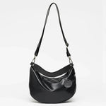 Jack Gomme PETIT CHARLIE Light Leather Half Moon Bag in Noir - Big Bag NY