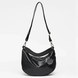 Jack Gomme PETIT CHARLIE Light Leather Half Moon Bag in Noir - Big Bag NY