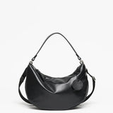 Jack Gomme PETIT CHARLIE Light Leather Half Moon Bag in Noir - Big Bag NY