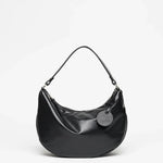 Jack Gomme PETIT CHARLIE Light Leather Half Moon Bag in Noir - Big Bag NY