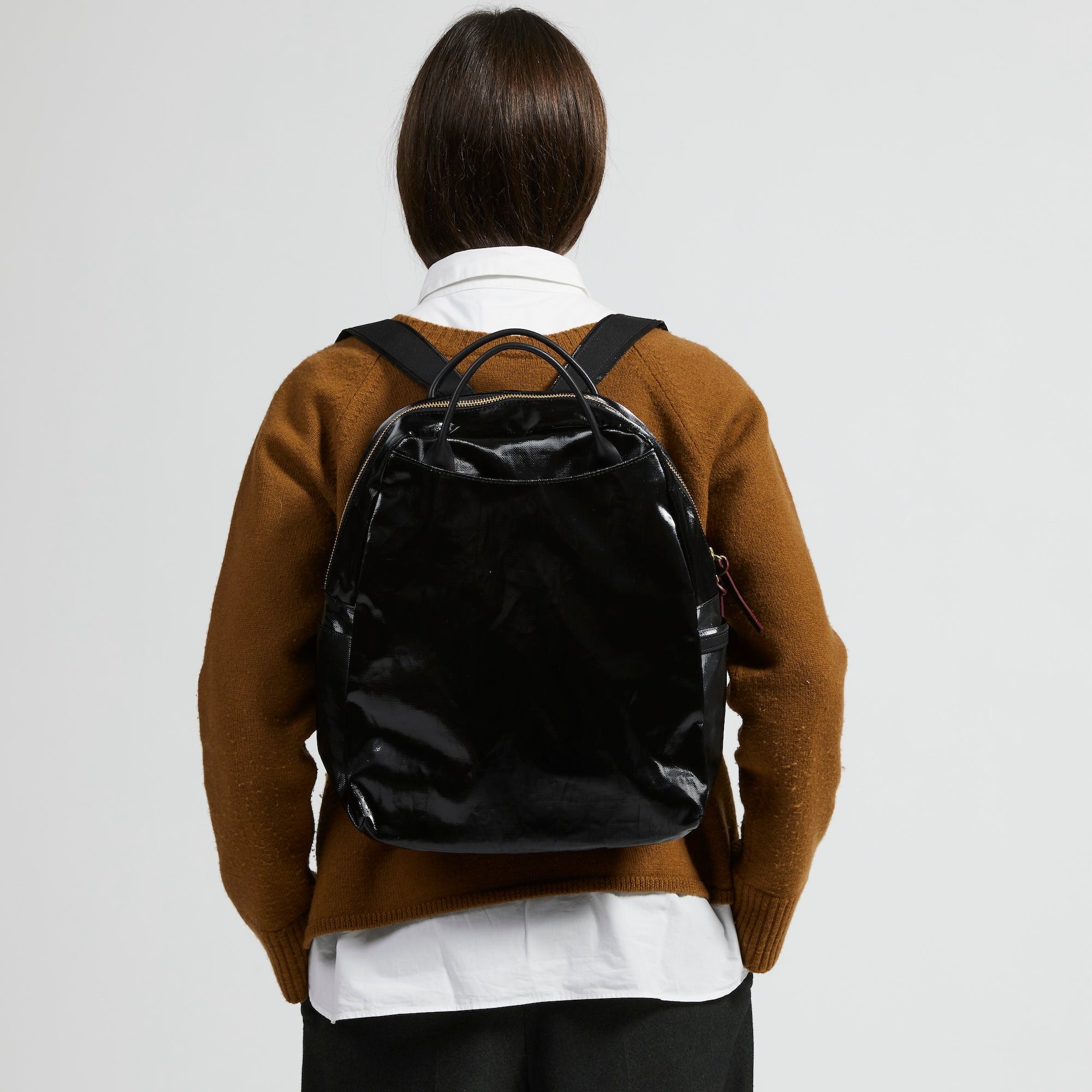 Jack Gomme Lami Linen Backpack Noir Black - Big Bag NY