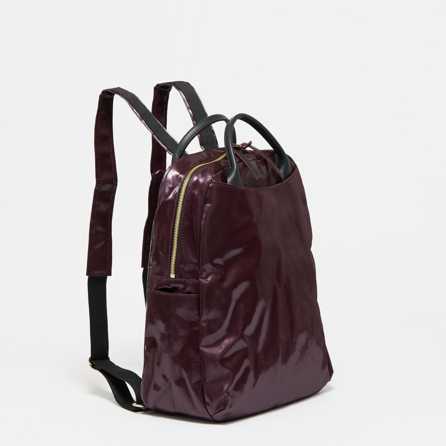 Jack Gomme Lami Linen Backpack in Wine - Big Bag NY
