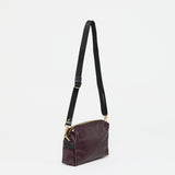 Jack Gomme Mini Linen Shoulder and Crossbody Bag in Wine - Big Bag NY