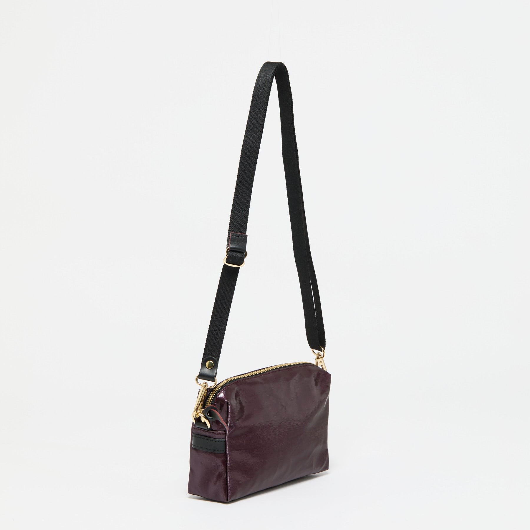 Jack Gomme Mini Linen Shoulder and Crossbody Bag in Wine - Big Bag NY