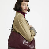 Jack Gomme JOY Light Leather Shoulder Bag in Bordeaux - Big Bag NY