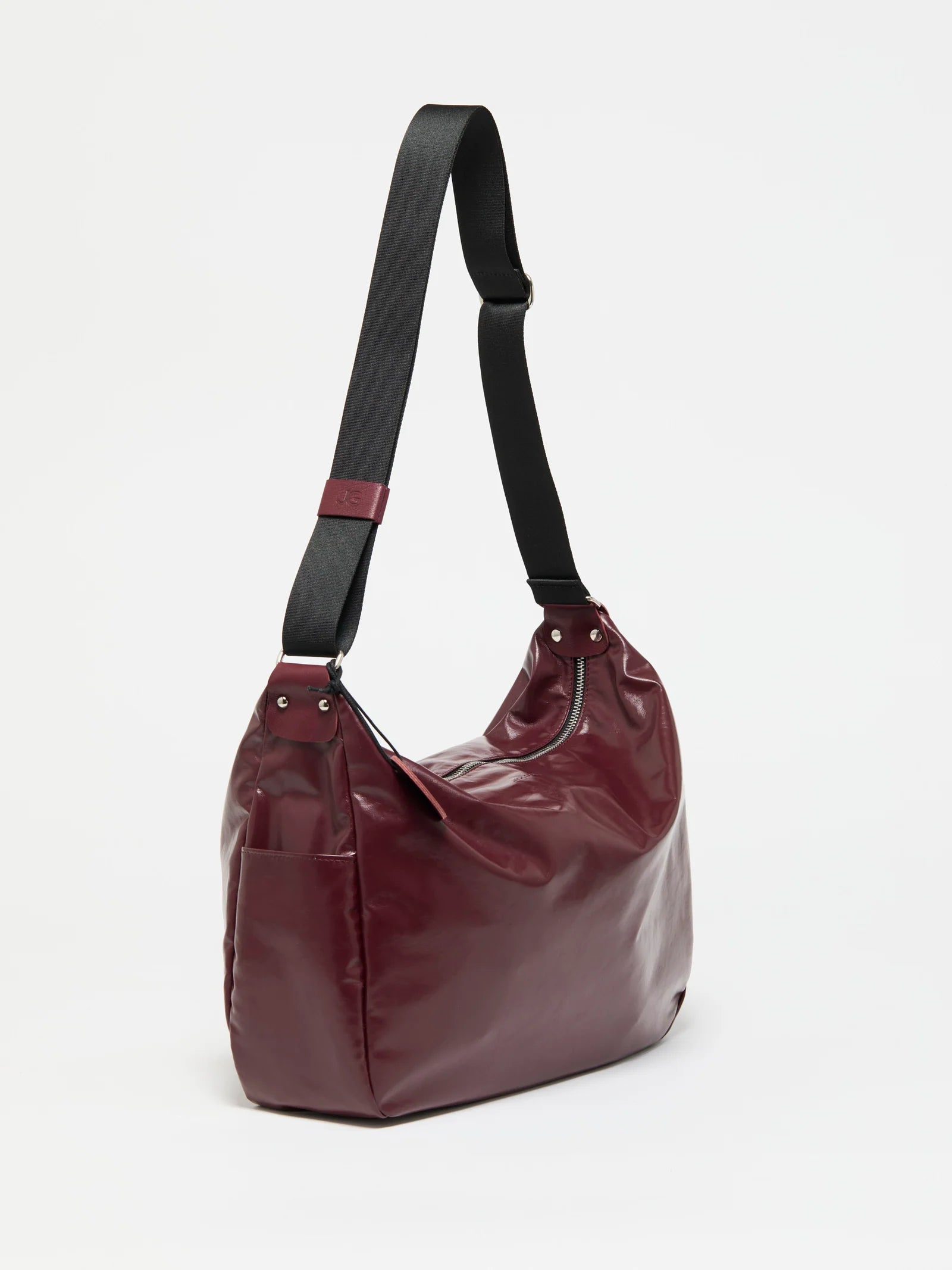 Jack Gomme JOY Light Leather Shoulder Bag in Bordeaux - Big Bag NY